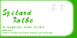 szilard kolbe business card