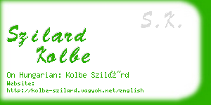 szilard kolbe business card